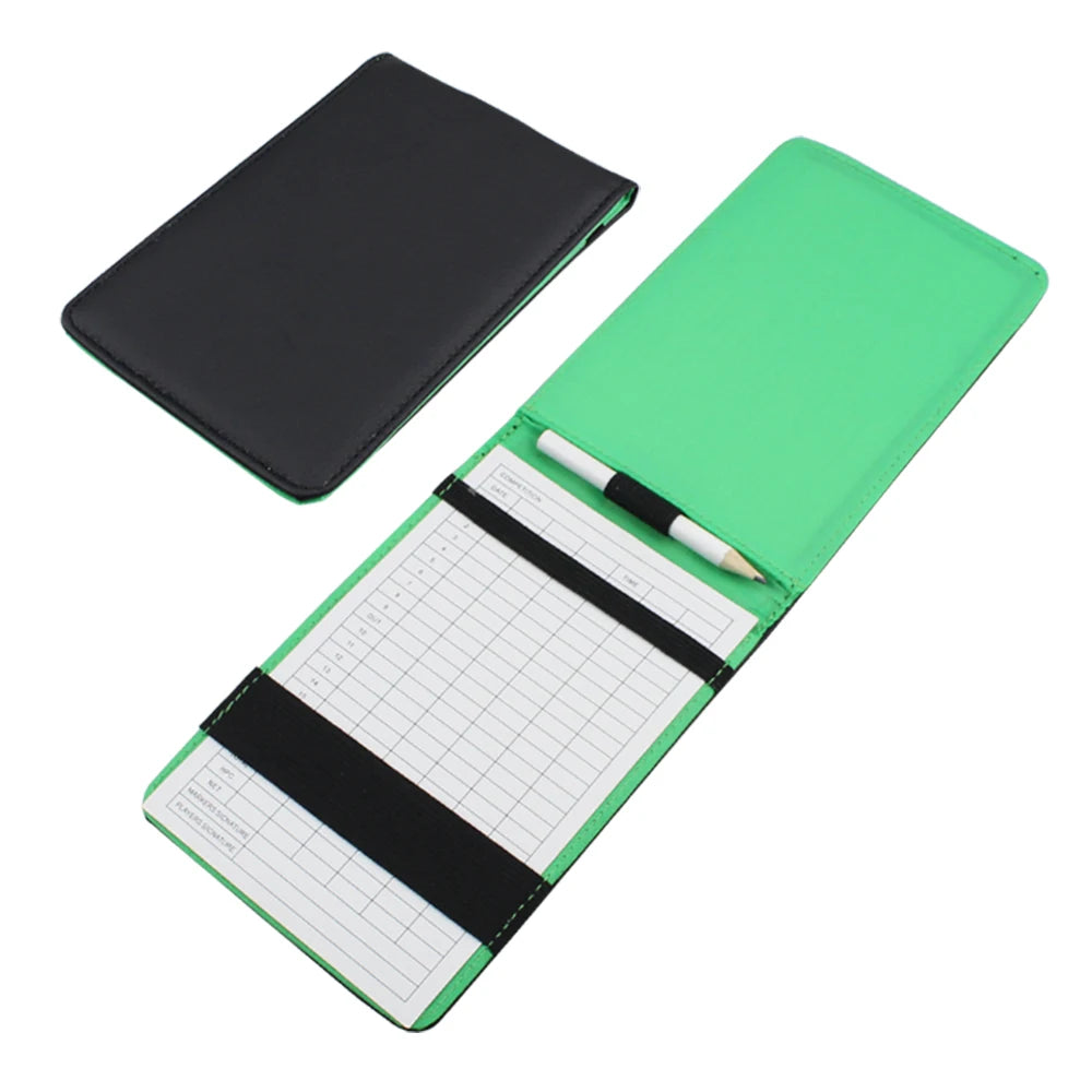 PU Leather Golf Scorecard Holder Score Card Notebook Accessories