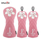 Golf Wood Head Covers For Driver Fairway Hybrid Waterproof Club Cover Sakura Pattern PU Leather Protector Cover Golf Accessories