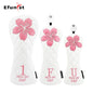 Golf Wood Head Covers For Driver Fairway Hybrid Waterproof Club Cover Sakura Pattern PU Leather Protector Cover Golf Accessories
