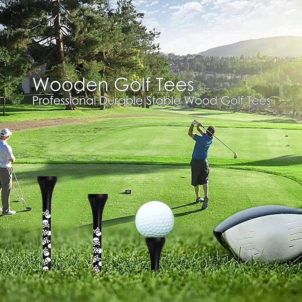 10pcs Golf Ball Tee Support Portable Wooden Golf Ball Long Tees Stable Base Lightweight High Strength Outdoor Sports Accessories
