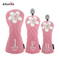 Golf Wood Head Covers For Driver Fairway Hybrid Waterproof Club Cover Sakura Pattern PU Leather Protector Cover Golf Accessories